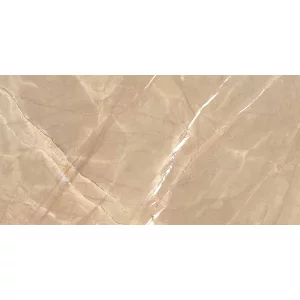 GRESIE ALINA GOLDEN LT - 80X160 cm, porțelanată, în nuanțe calde de auriu-bej cu fine vene naturale, finisaj lucios, rectificată, ideală pentru placări interioare elegante.