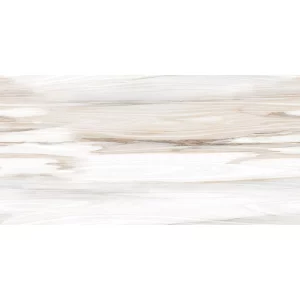 GRESIE ECLIPSE WHITE - 60X120 cm, porțelanată, rectificată, glazurată, finisaj lucios, aspect marmură albă cu nuanțe calde bej-maronii, random 4, interior-exterior.