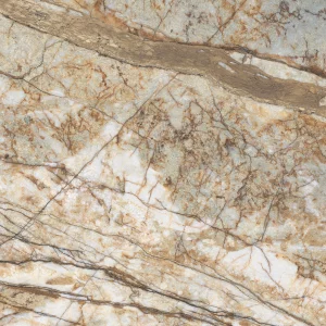GRESIE GOLD SORIA (GS48004) - 40X80 cm, porțelanată, rectificată, lucioasă, nuanțe bej-aurii cu inserții metalice, interior, random 4, efect Crystal, Silk Printing.