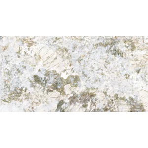 GRESIE GOLD SUVERETO (GS48008) - 40X80 cm, porțelanată, lucioasă, rectificată, cu nuanțe deschise de alb-bej și gri, îmbogățite cu inserții aurii subtile pentru un efect luxos.