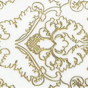 PLACA DECOR FAIANTA FC-36PH430-2 - 30X60 cm, portelanata, glazurata, lucioasă, cu model floral baroc auriu în relief, finisaj Crystal, tehnologie nano inkjet.