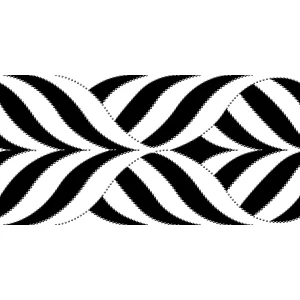 PLACA DECOR FAIANTA FC-36PH1483-SILVER - 30X60 cm, portelanata, glazurata, rectificata, lucioasa, alb-negru cu accente argintii în relief, design geometric elegant.