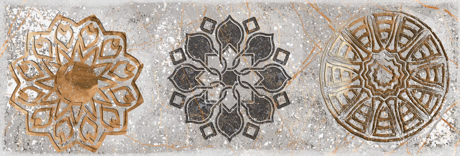 Faianta interior, 10X30 cm, CAVE GREY MT, aspect cu model, gri, mata, nerectificata