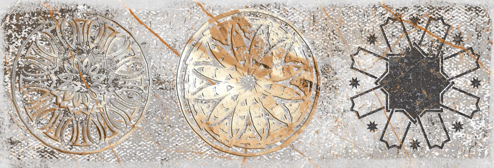 Faianta interior, 10X30 cm, CAVE GREY MT, aspect cu model, gri, mata, nerectificata