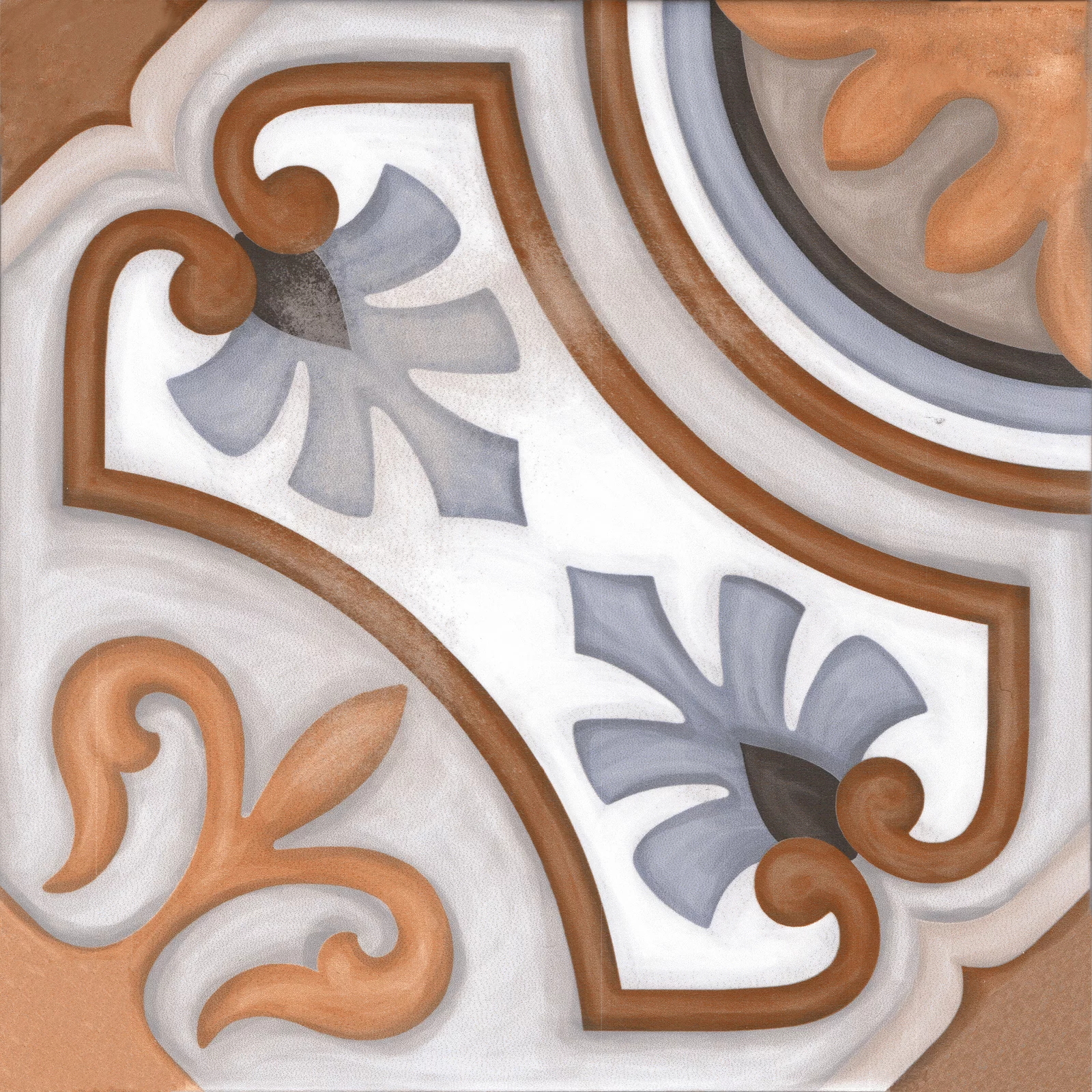 Faianta interior, 20X20 cm, ROSATA MT , aspect cu model ,maro si albastru, mata, nerectificata