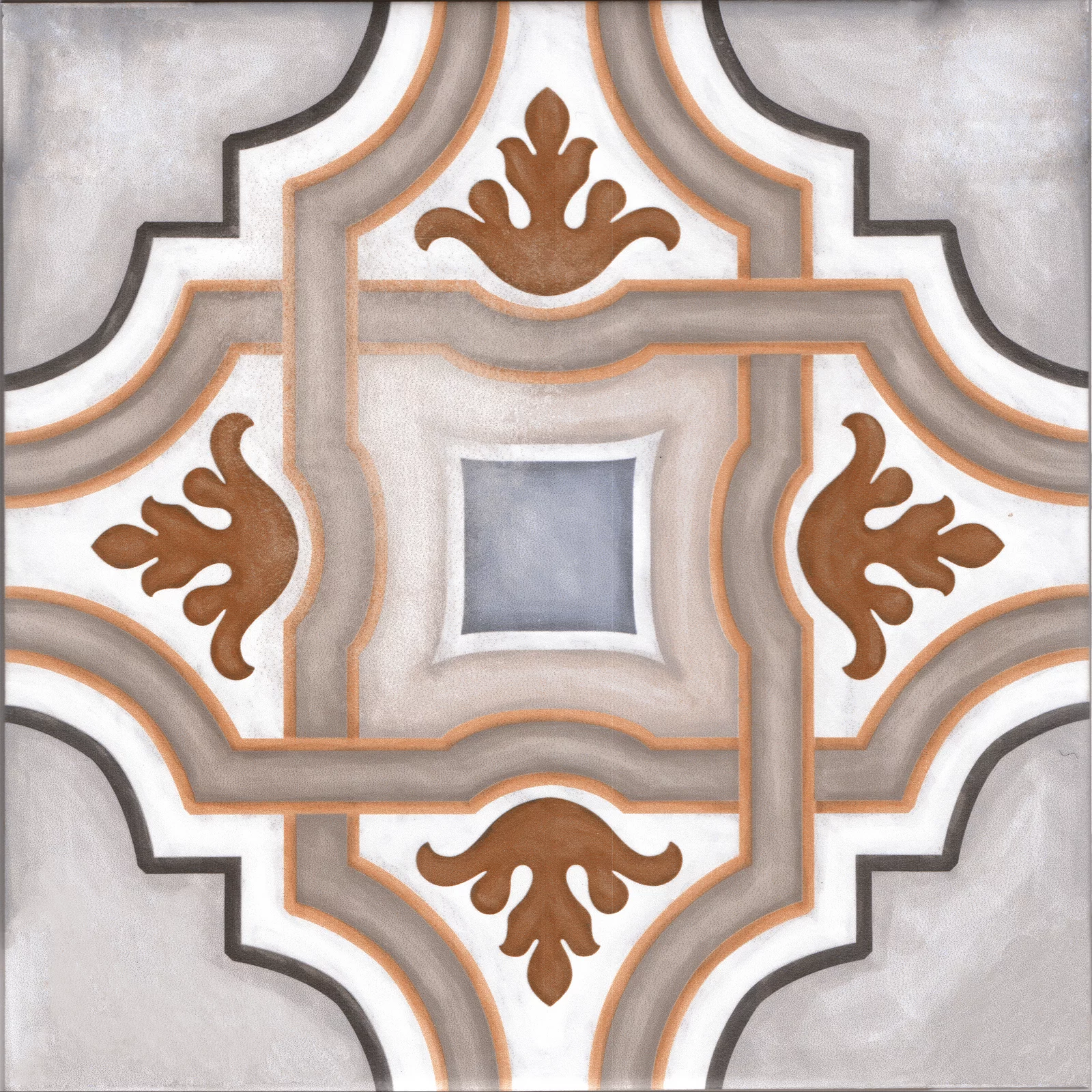 Faianta interior, 20X20 cm, ROSATA MT , aspect cu model ,maro si albastru, mata, nerectificata