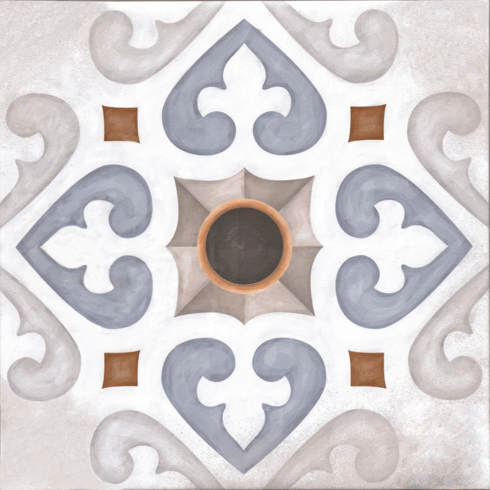 Faianta interior, 20X20 cm, ROSATA MT , aspect cu model ,maro si albastru, mata, nerectificata