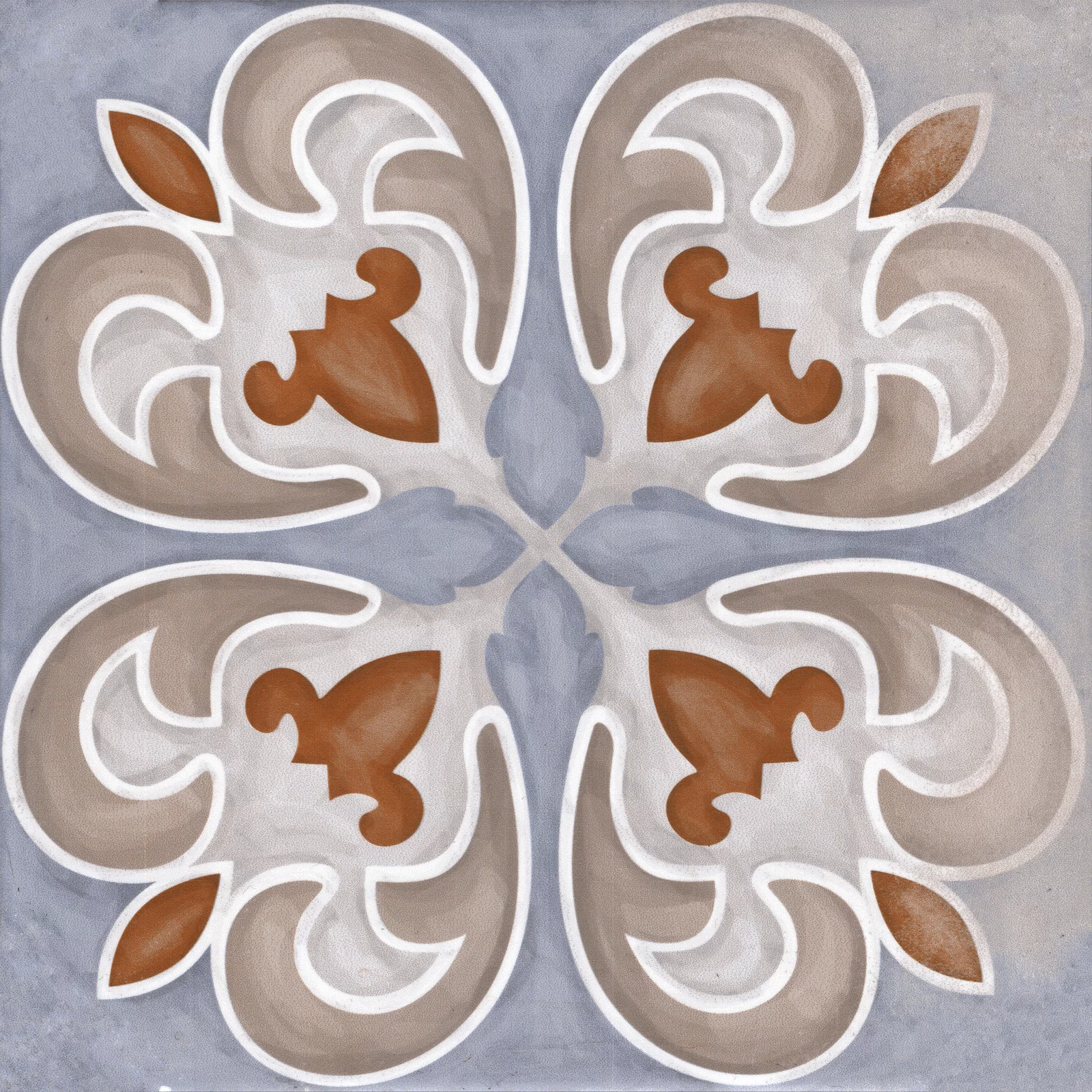 Faianta interior, 20X20 cm, ROSATA MT , aspect cu model ,maro si albastru, mata, nerectificata