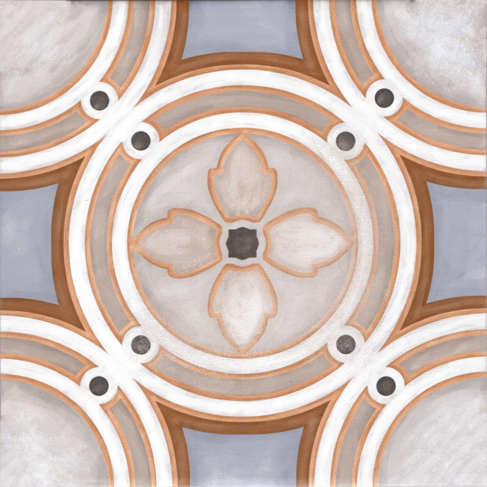 Faianta interior, 20X20 cm, ROSATA MT , aspect cu model ,maro si albastru, mata, nerectificata