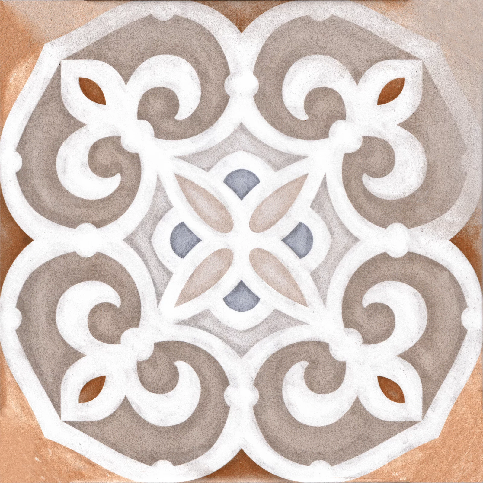 Faianta interior, 20X20 cm, ROSATA MT , aspect cu model ,maro si albastru, mata, nerectificata