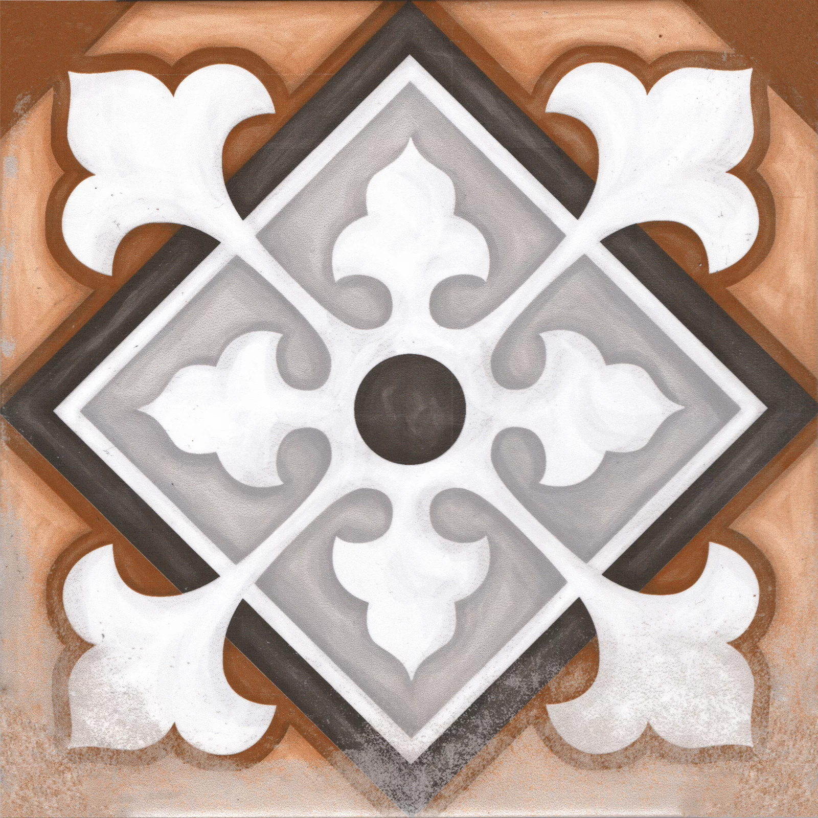 Faianta interior, 20X20 cm, ROSATA MT , aspect cu model ,maro si albastru, mata, nerectificata