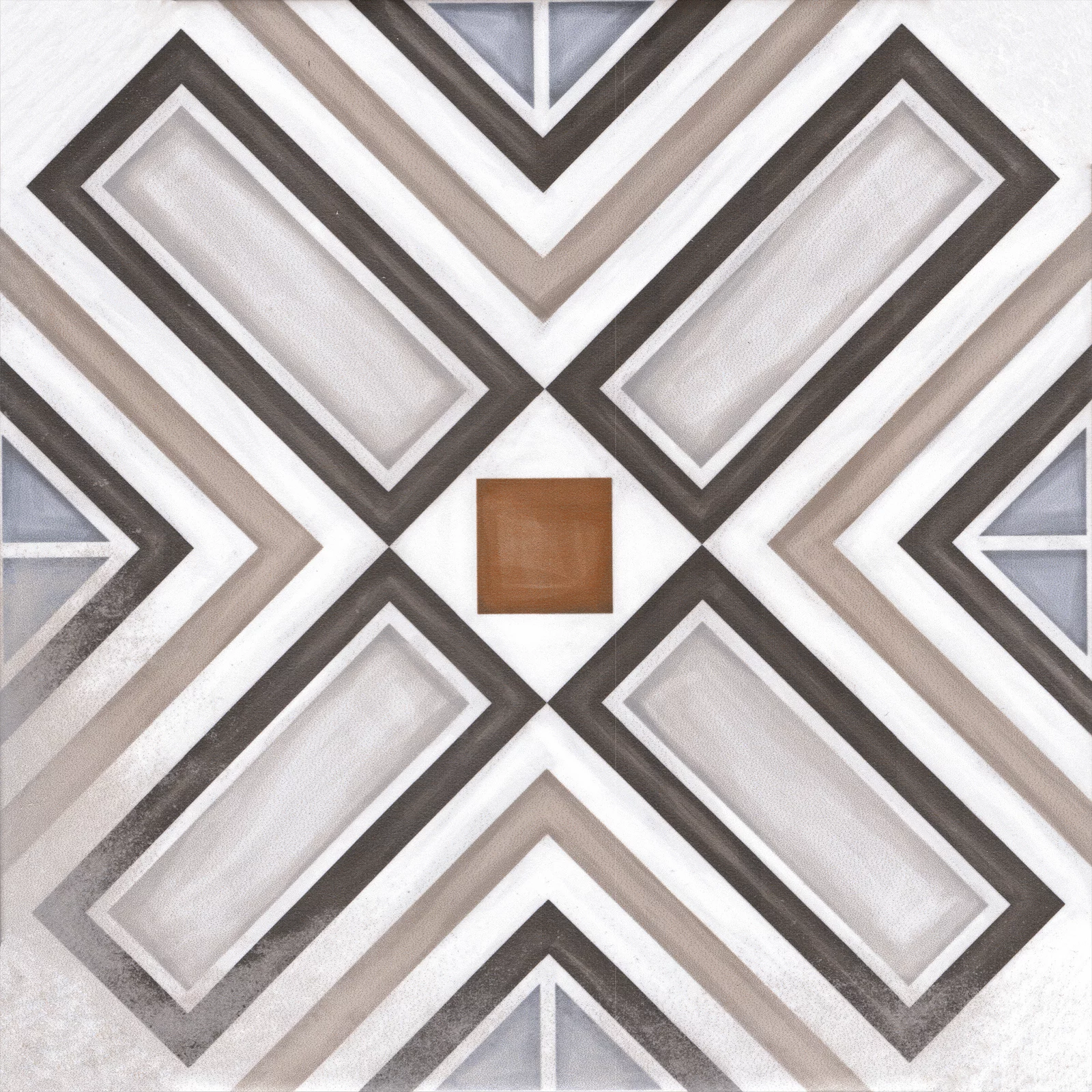 Faianta interior, 20X20 cm, ROSATA MT , aspect cu model ,maro si albastru, mata, nerectificata