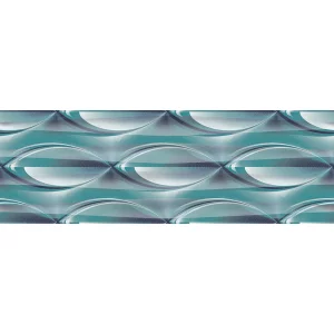 FAIANTA BOWL AQUA DK - 25X75 cm, ceramica glazurată, rectificata, suprafata lucioasa, în tonuri intense de turcoaz și gri, cu efect tridimensional, ideală pentru băi moderne cu personalitate.