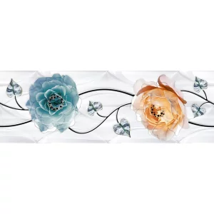 FAIANTA BOWL AQUA HL - 25X75 cm, ceramica glazurată, rectificata, lucioasă, aspect floral multicolor, ideală pentru interioare elegante.