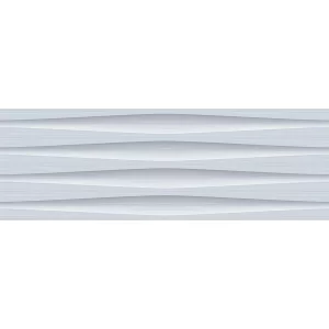 FAIANTA BALENO AQUA LT - 25X75 cm, ceramica glazurata, lucioasă și rectificată, cu design uni 3D subtil, in nuante de bleu, albastru si alb, ideală pentru interioare moderne și luminoase.