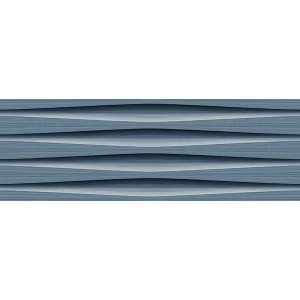 FAIANTA BALENO AQUA DK - 25X75 cm, ceramica glazurata lucioasă, rectificată, cu design 3D, in nuanțe de albastru închis, ideală pentru decoruri moderne și elegante.