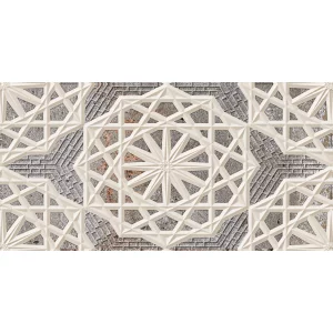 FAIANTA S CARTUJA HL - 30X60 cm, ceramica glazurată, pentru interior, rectificată, finisaj Sugar Finish, model geometric 3D, stil oriental-industrial, in nuante de gri si crem.