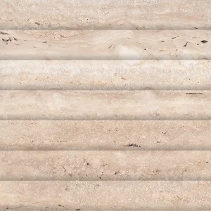FAIANTA TRAVERTINE NATURAL LINER LT - 30X60 cm, ceramica glazurata, rectificata, finisaj lucios, embosată, cu striații decorative liniare, aspect travertine natural bej, eleganță și textură naturală în designul interior.