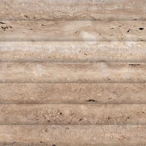 FAIANTA TRAVERTINE NATURAL DK - 30X60 cm, ceramica glazurata, rectificata, suprafata embosată cu striații decorative, finisaj lucios, aspect travertin în nuanțe calde de bej si maro, eleganță naturală și profunzime în orice ambient interior.