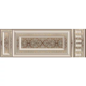 FAIANTA LUGO ROYAL HL - 25X75 cm, ceramica glazurată, rectificata, suprafata lucioasă, embosată, design baroc sofisticat în nuanțe aurii și bronz, pentru accente de lux în interior.