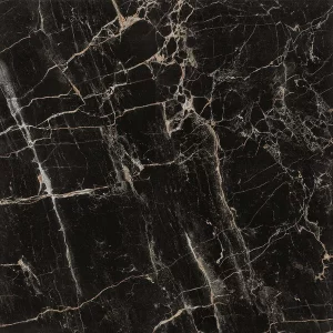 GRESIE BLACK OUD (MB 0302) - 60X60 cm, porțelanată, lucioasă, cu model unitar tip marmură neagră, rectificată, pentru interioare și exterioare elegante.