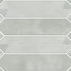 FAIANTA HURON B 22186-B - 30X60 cm, ceramica glazurata, rectificata, cu model geometric în relief și efect lucios reactiv, în nuanță gri-vernil, un plus de originalitate pentru spațiile interioare moderne.
