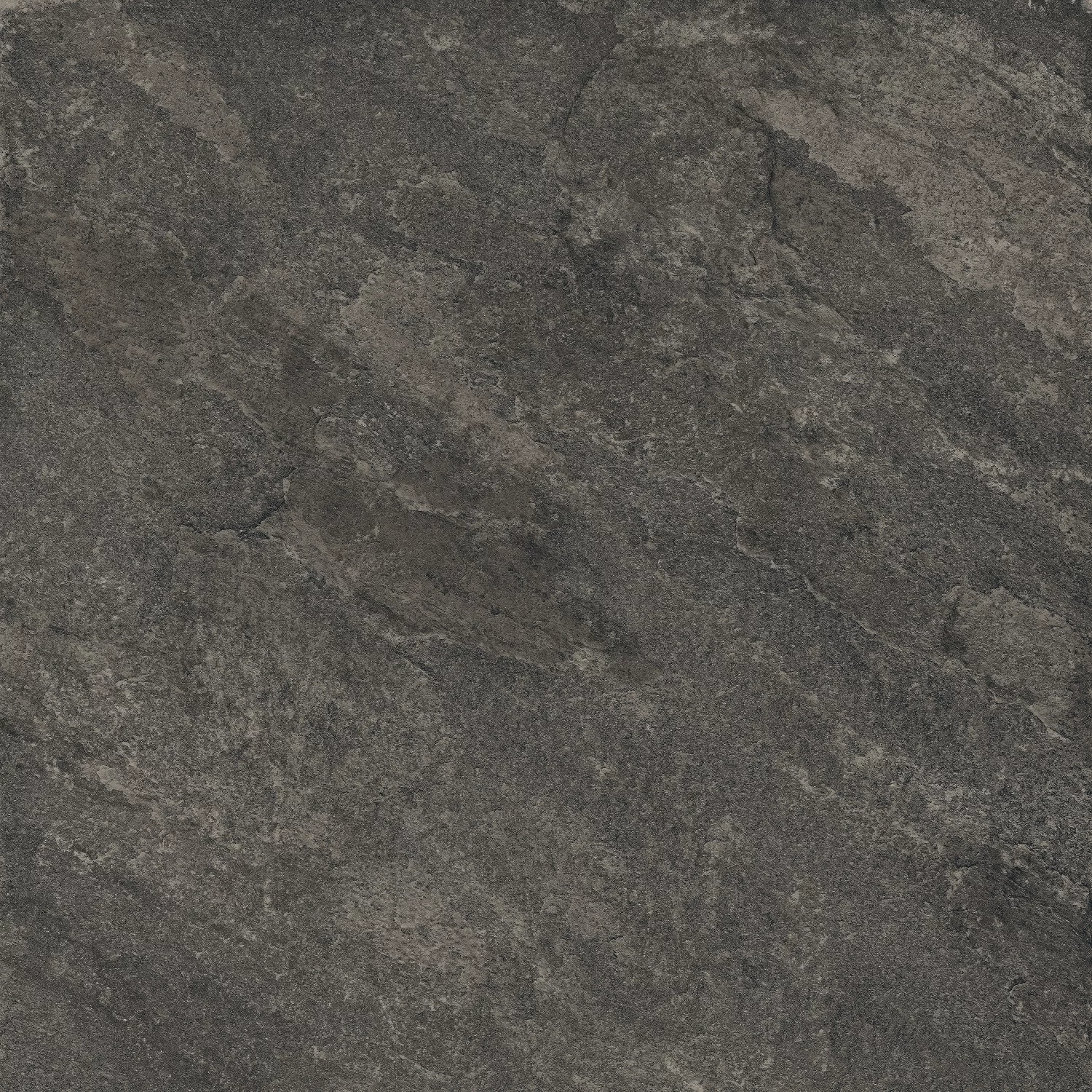 GRESIE MULTISTONE ANTRACITA - 60X60 cm, porțelanată, finisaj mat, nuanțe negre, rectificată, potrivită pentru interior și exterior.