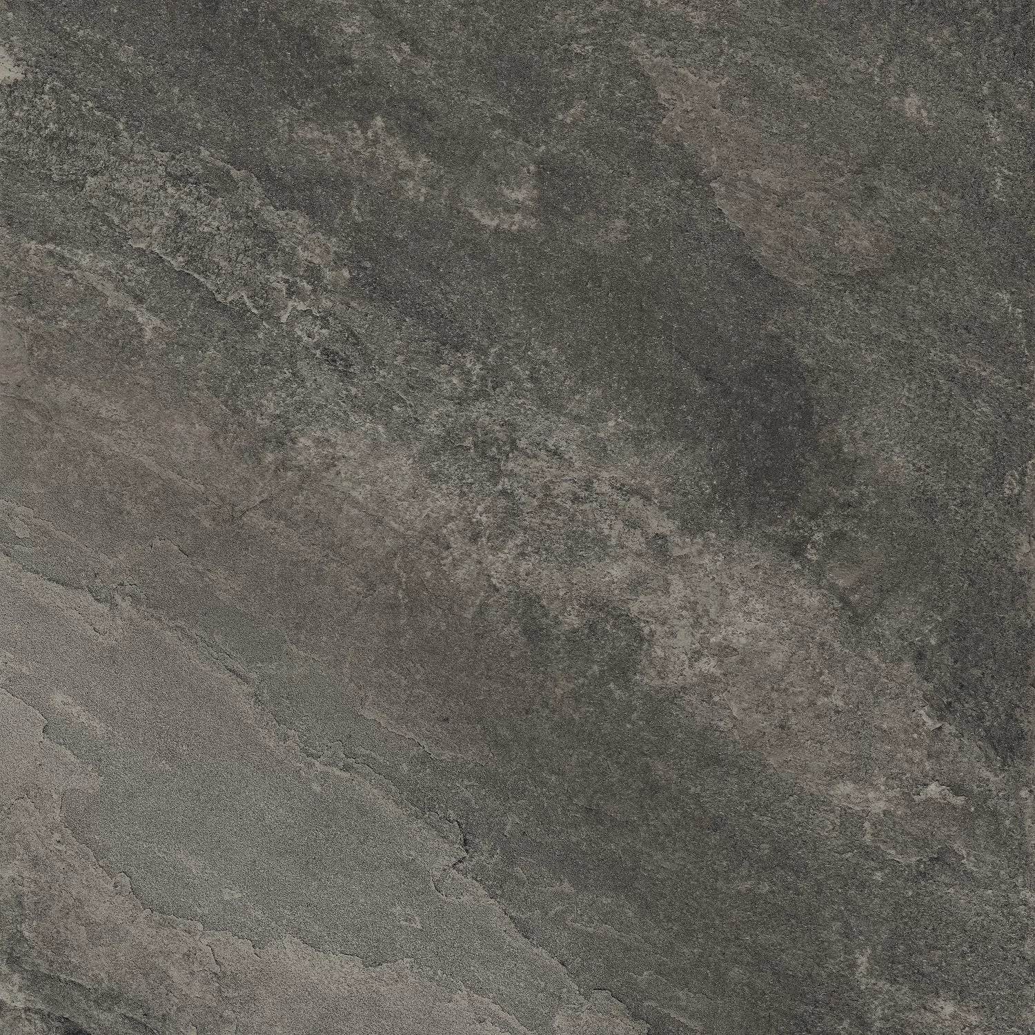 GRESIE MULTISTONE ANTRACITA - 60X60 cm, porțelanată, finisaj mat, nuanțe negre, rectificată, potrivită pentru interior și exterior.