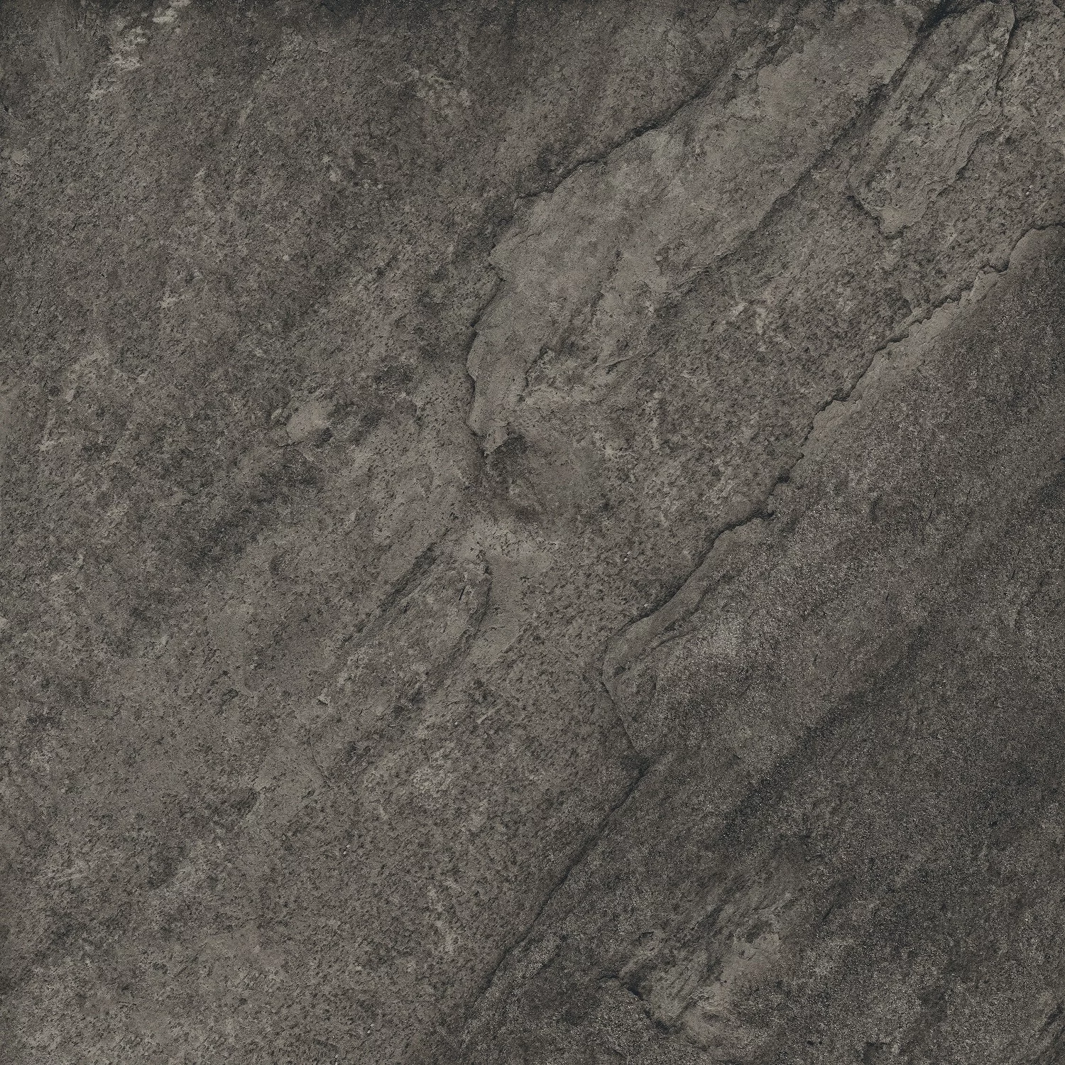 GRESIE MULTISTONE ANTRACITA - 60X60 cm, porțelanată, finisaj mat, nuanțe negre, rectificată, potrivită pentru interior și exterior.