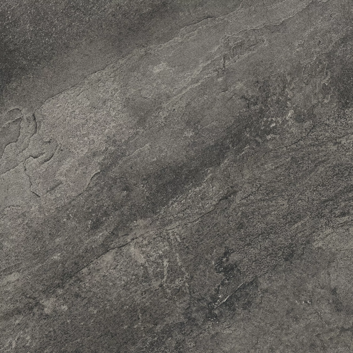GRESIE MULTISTONE ANTRACITA - 60X60 cm, porțelanată, finisaj mat, nuanțe negre, rectificată, potrivită pentru interior și exterior.