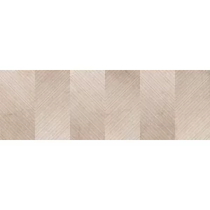 FAIANTA AC-13341-HL2 IRISH CREAM - 25X75 cm, ceramica glazurată, rectificată, cu finisaj mat și model unitar în relief de tip “Chevron”, nuanțe calde de crem, destinată placării pereților la interior.