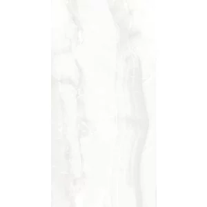 GRESIE ONYX WHITE - 60X120 cm, porțelanată, finisaj lucios, alb rafinat, ideală pentru interioare luminoase și elegante.