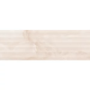 FAIANTA MACCHIATO 14005-HL2 - 25X75 cm, ceramica glazurata, rectificata, finisaj lucios, aspect de marmura onyx bej deschis, suprafata cu detalii liniare in relief.