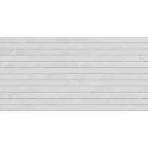 FAIANTA AVIATION 35156-HL2 - 30X60 cm, ceramica glazurata, rectificata, pentru interior, finisaj mat cu efect luster, aspect de marmura naturala gri cu insertii albe si detalii liniare paralele.