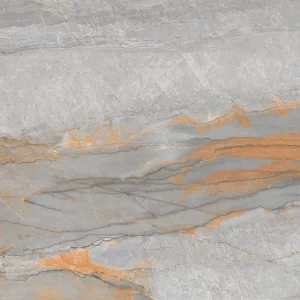GRESIE ELECTRA GREY - 60X120 cm, porțelanată, finisaj lucios, aspect natural de marmura gri cu vene arămii spectaculoase, pentru interioare și exterioare de impact.