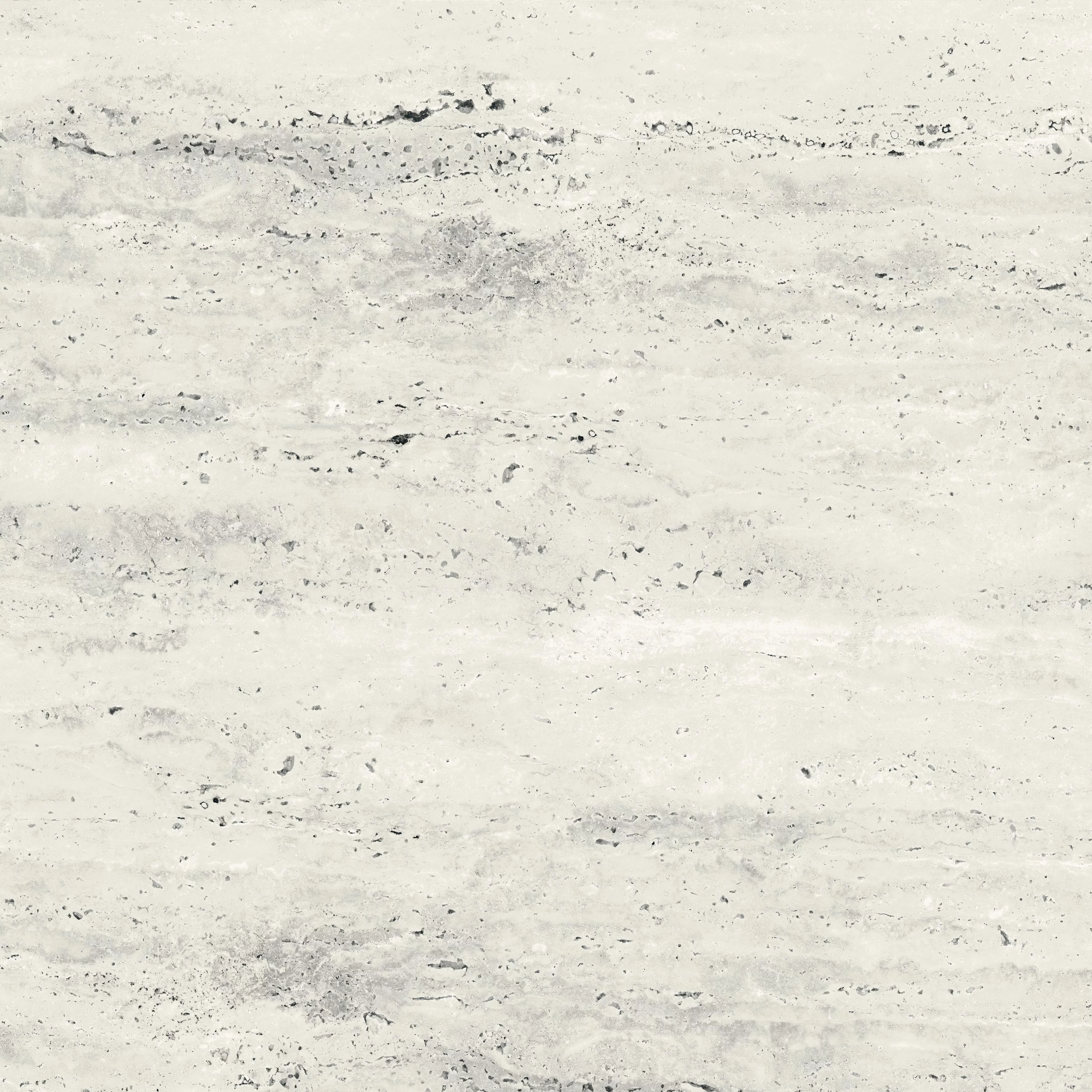 GRESIE 12146 SALVADOR BIANCO CARVING - 60X60 cm, porțelanată, finisaj semi-mat carving, aspect de travertin in nuante de alb-gri cu texturi naturale, ideală pentru interioare moderne.