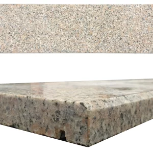 GLAF GRANIT RH - 15X124X2 cm, suprafata lucioasa, nuante de gri si negru, cu picurător și margine teșită, ideal pentru interior și exterior.
