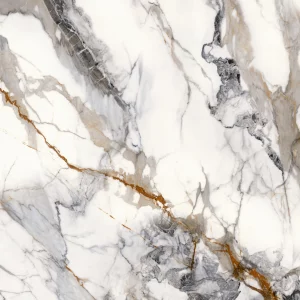 GRESIE GOLD RISSA (GS88063) - 80X80 cm, porțelanată lucioasă, rectificată, cu tehnologie Inkjet Nano Crystal Silk Printing și inserții aurii, destinată interioarelor moderne și elegante.