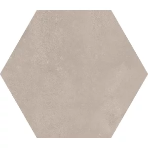 GRESIE HEXAGON ARTICA - 21.5X25 cm, portelanată, glazurată, nerectificata și mată, în tonuri calde de gri-bej, destinată utilizării în interior și exterior. Aspect modern, rezistență ridicată și design versatil în 4 modele random.