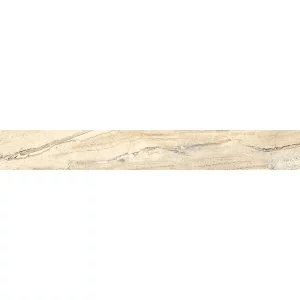 PLINTA GRESIE IRNO BEIGE - 8X60 cm, porțelanată, aspect de piatră naturală bej cu vene subtile, finisaj lucios și rectificat, completând elegant pardoselile din aceeași colecție.