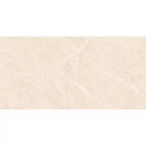 GRESIE ARGENTO ALABASTER - 80X160 cm, porțelanată, glazurata, aspect de marmură crem deschis cu vene subtile, finisaj lucios glazurat, ideală pentru interioare elegante și luminoase.