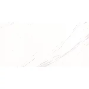 GRESIE ROYAL PLATINUM SATVARIO - 60X120 cm, portelanată, glazurata, suprafata lucioasă, design elegant inspirat din marmură alba cu nervuri fine gri, pentru spații interioare și exterioare, compatibila cu incalzirea in pardoseala.
