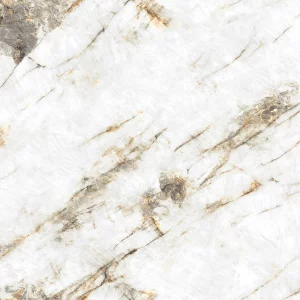 GRESIE PROTO GOLD - 60X120 cm, porțelanată, impresionează prin designul său sofisticat, inspirat de marmura albă cu inserții aurii și gri, având un finisaj lucios ce adaugă eleganță oricărui spațiu interior sau exterior.
