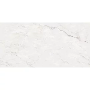 GRESIE BIANCO LAWA - 80X160 cm, porțelanată, aduce un plus de luminozitate și rafinament oricărui spațiu, cu aspectul său elegant de marmură albă cu nervuridiscrete gri-bej, pus în valoare de finisajul lucios.
