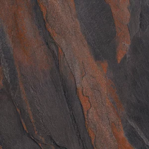 GRESIE SLATE ANTHRACITE MAT - 60X60 cm, porțelanată rectificată, finisaj mat, în nuanțe intense de antracit cu accente ruginii, aspect natural de ardezie, ideală pentru spații interioare și exterioare moderne.