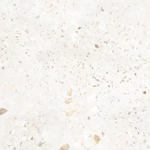 GRESIE LILARC BIANCO - 60X120  cm, portelanată, rectificată, cu finisaj mat și aspect Terrazzo crem, ideală pentru spații moderne și elegante, interioare si exterioare.