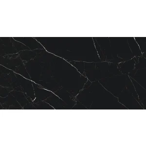 Gresie portelenata, glazurata, rectificata CRACKLE BLACK 60X120, super lucioasa high glossy, culoare negru, imitatie piatra naturala