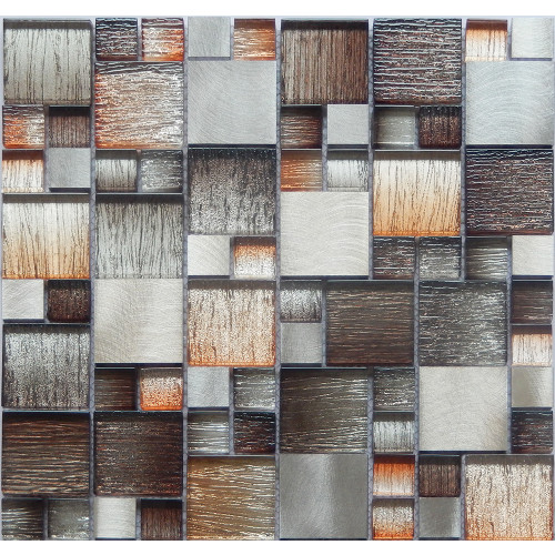 MOZAIC DIN STICLA & METAL PE PLASA WA914 30X30 CM