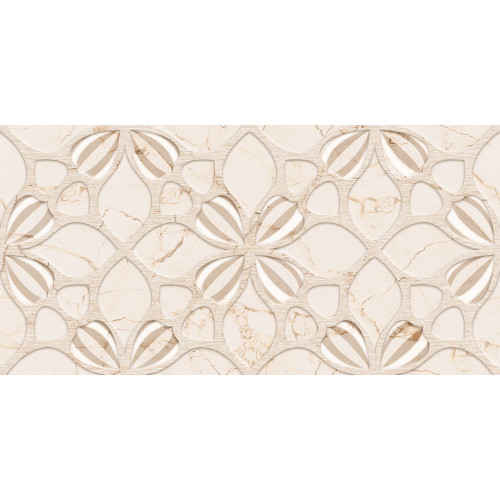 Faianta decor interior 30X60 cm YASMIN BEIGE HL, ceramica glazurata, rectificata, aspect floral bej, suprafata lucioasa