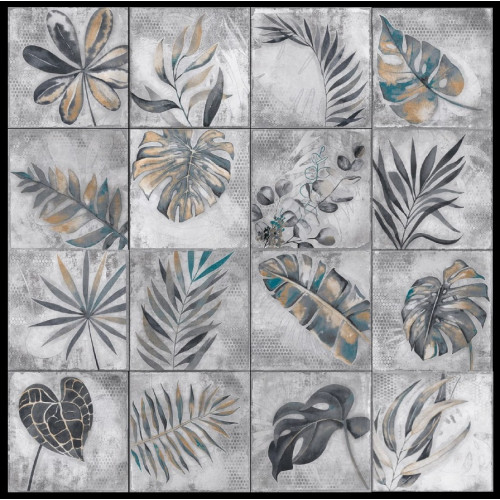 Faianta decor interior 30X30 cm NG ASTORIA SILVER HL, ceramica glazurata, rectificata, aspect floral gri, suprafata mata, finisaj Rustic Punch